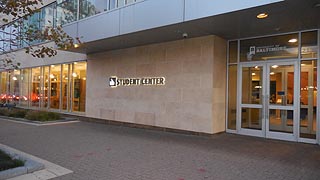 [photo, Student Center entrance, University of Baltimore, 21 West Mount Royal Ave., Baltimore, Maryland]