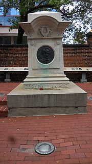 [photo, Tombstone of Edgar Allan Poe, Westminster Presbyterian Cemetery, West Fayette St. & Greene St., Baltimore, Maryland]