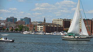 [photo, Sailboat, Patapsco River, Locust Point, Baltimore, Maryland]