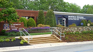 [photo, County Police Headquarters, Warfield Building, 3410 Court House Drive, Ellicott City, Maryland]